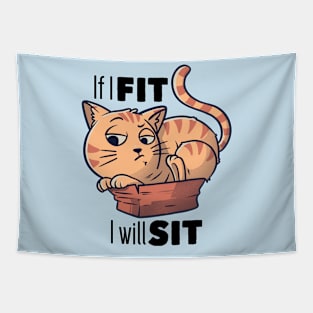 If I Fit I Will Sit Funny Cat Gift Tapestry