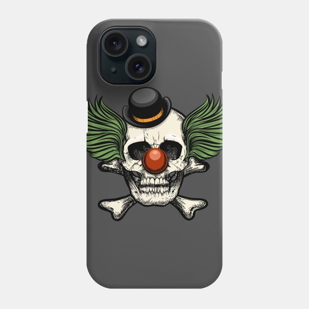 Clown Skull Phone Case by CryptoTextile