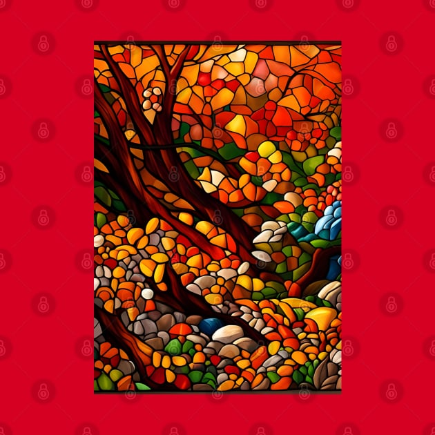 Stained Glass Autumn Foliage by Chance Two Designs