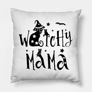 Witchy Mama (Black) Pillow