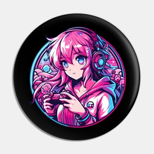 Pink lovely gamer girl Pin