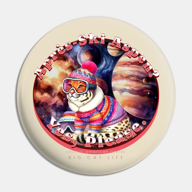 Apres-Ski Aspen Galactic Beanie Spotted Ocelot 68L Pin by catsloveart