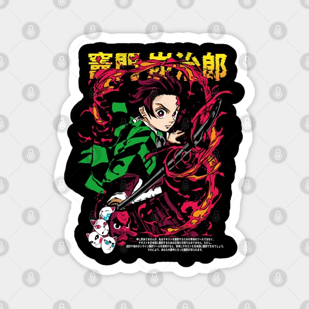 Tanjiro Kamado Hinokami Kagura Magnet by Otaku Vibes