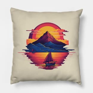 Tranquil Waters: A Serene Sunset on the Lake Pillow