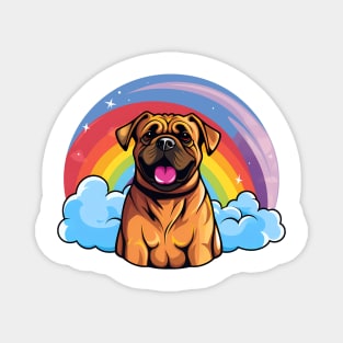 Cute Boerboel Rainbow Cloud Kawaii Dog Happy Puppy Magnet