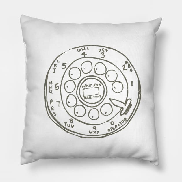 Retro Rotary Telephone Dial 2 by © Buck tee Originals Pillow by Buck Tee