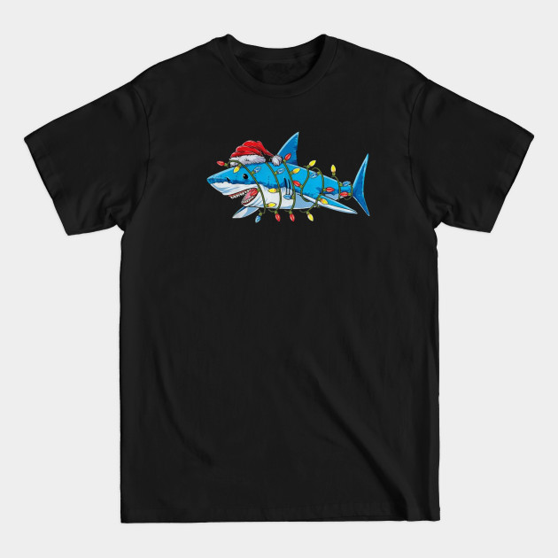 Disover Santa Shark Christmas Lights Funny Boys Sharkmas Xmas Gifts - Santa Shark Christmas - T-Shirt