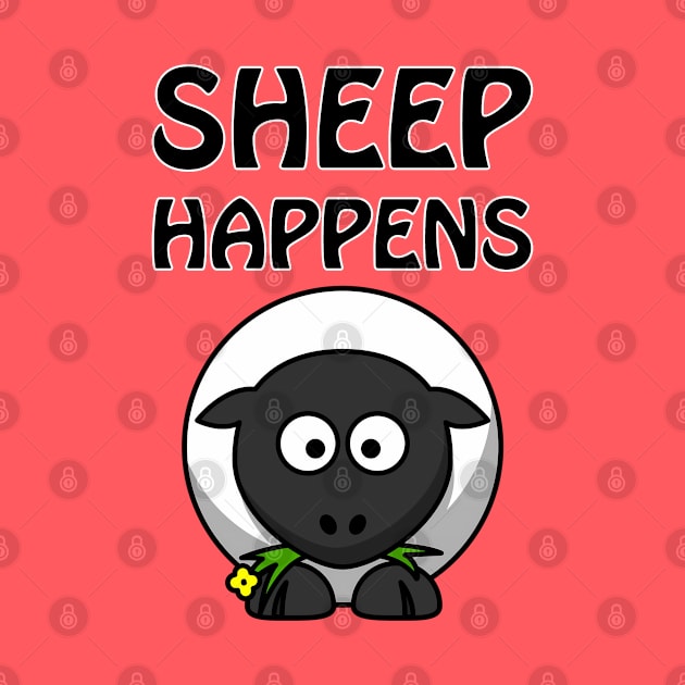 Sheep happens - cute and funny pun by punderful_day
