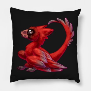 Cardinal Microraptor Pillow