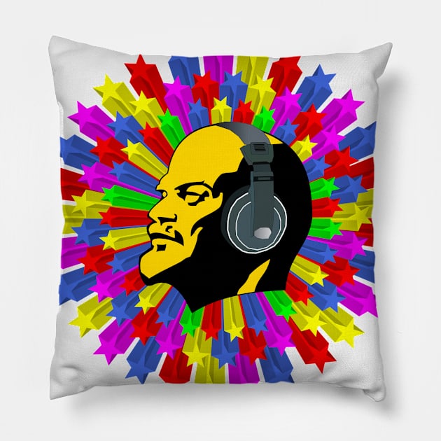 star circle lenin Pillow by Tamie