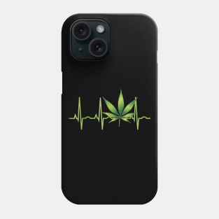 Weed Canabis Leaf Heartbeat Shirt Phone Case