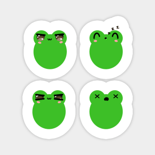 Cute frog face expressions v3 Magnet