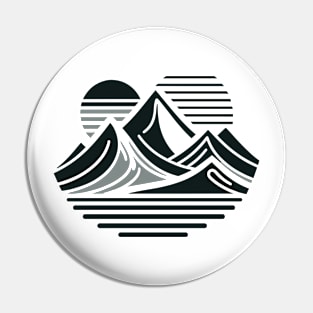 Minimalist Mountain - Abstract Horizon Pin