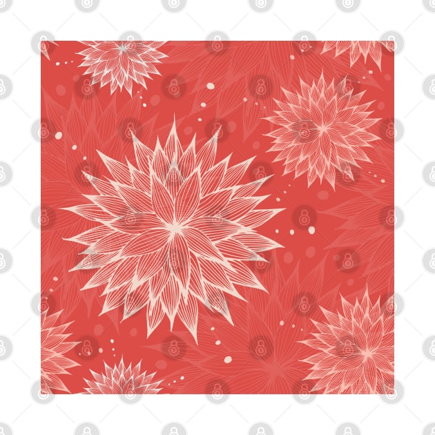 Red Floral pattern 01 by kallyfactory