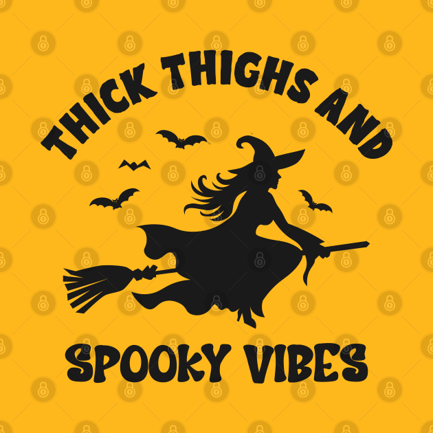 Funny Halloween Witch Silhouette: Thick Thighs and Spooky Vibes by TwistedCharm