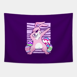 dancing dabbing easter bunny funny rabbit Tapestry