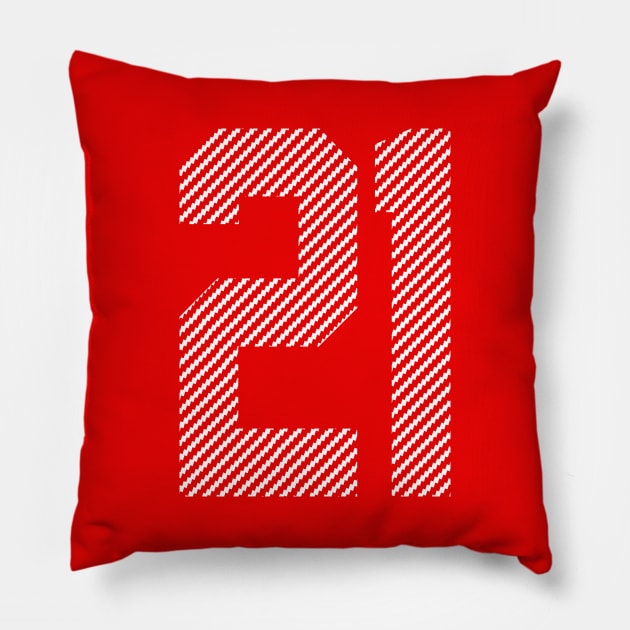 Iconic Number 21 Pillow by Teebevies