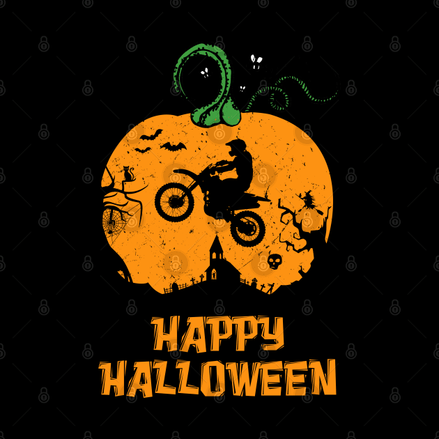 Halloween Motocross Dirt Bike Pumpkin by Sleazoid