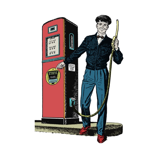 Vintage gas station attendant by bestree
