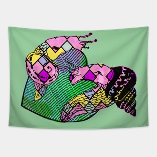 Valentines Day Snails Tapestry