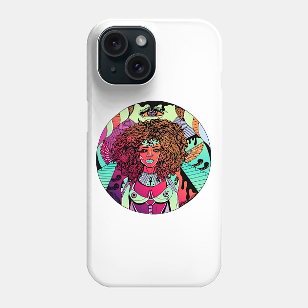 Blue Red Blend Kemet Warrior Phone Case by kenallouis