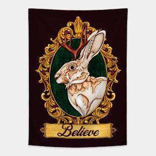 Jackalope portrait in an ornemental frame Tapestry