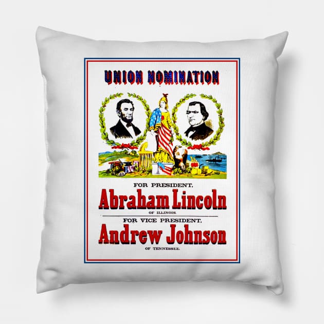 Lincoln Vintage Restored Presidential Election Poster Pillow by posterbobs