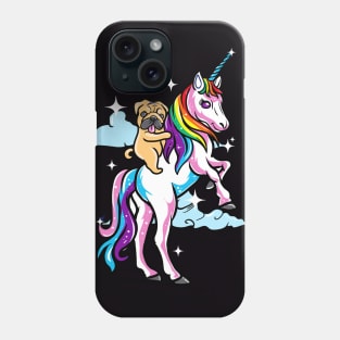 Pug Dog Riding Unicorn Magical Cute Creatures Phone Case