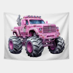 Pink Monster Truck Tapestry