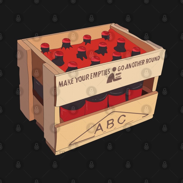 Hand Drawn New Zealand Crate - Red by 4amStudio