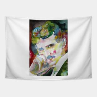 NIKOLA TESLA watercolor portrait .6 Tapestry