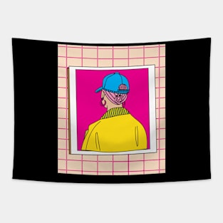 Woman With Retro Cap Tapestry