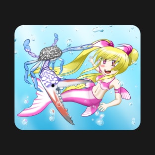 Mermaid swimming with Crab T-Shirt