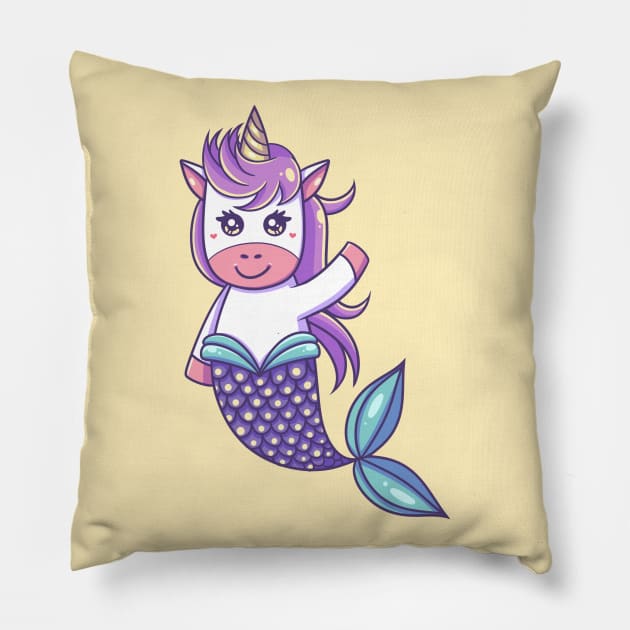 Mermaid Unicorn Pillow by PeppermintKamz