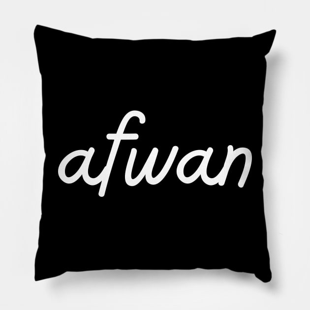 afwan - white Pillow by habibitravels