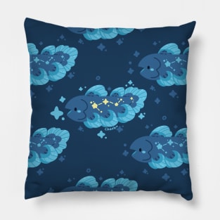 Starry Coelacanth (Dark Mode) Pillow