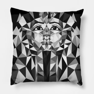 Black and White Tutankhamun - Pharaoh's Mask Pillow