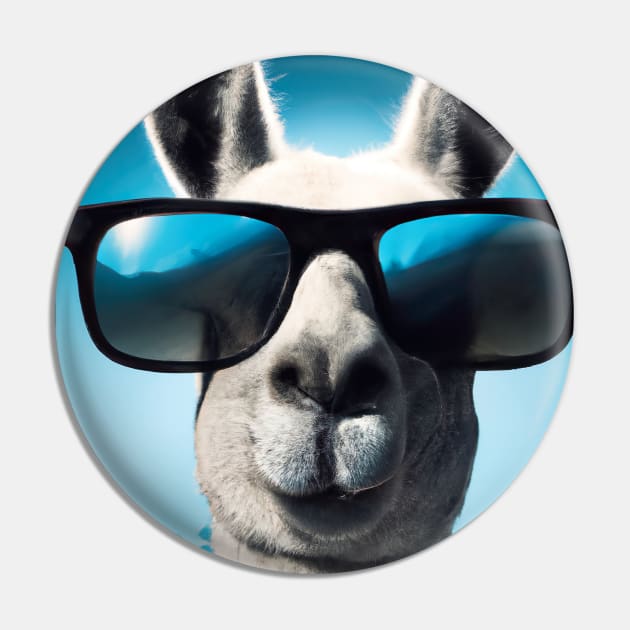 Llama with Sunglasses Pin by maxcode