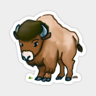 Cute Bison Drawing Magnet