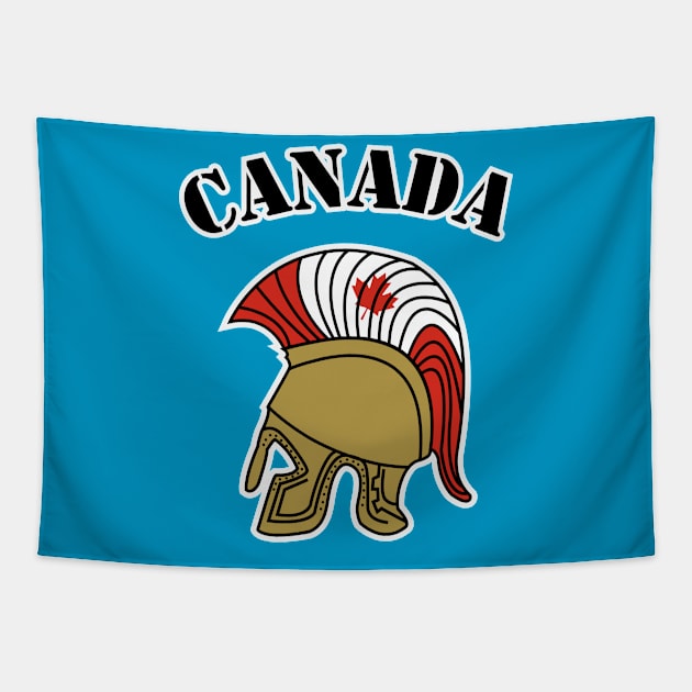 Canada Flag Helmet Tapestry by TrickyGraphics