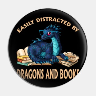 Dragons And Books Pin