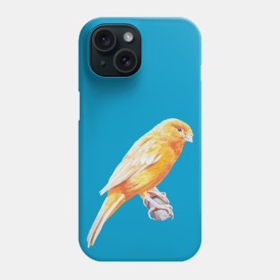 Canary Intermission - perched canary painting (no background) Phone Case