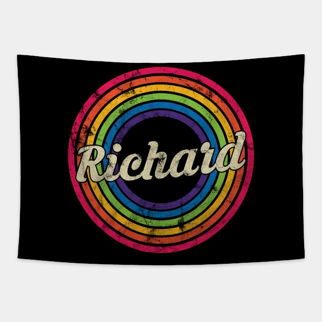 Richard- Retro Rainbow Faded-Style Tapestry by MaydenArt