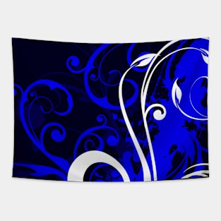 Blue white floral Art Tapestry