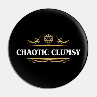 Chaotic Clumsy Alignment D20 Dice Tableto RPG Pin