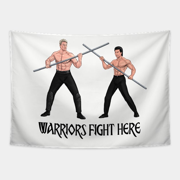 Warriors Fight Here Tapestry by PreservedDragons