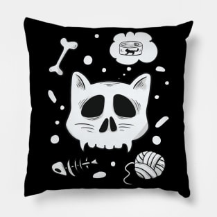 Skull Cat Funny Kitty Cat Food Cat Toys Pillow