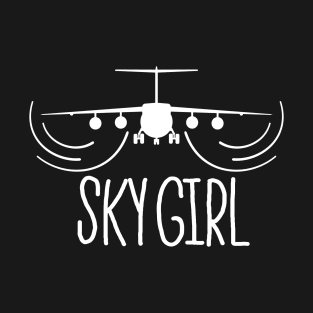 Sky Girl Funny Flight Attendants Flying Aviation T-Shirt