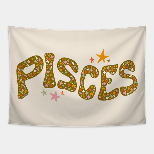 Starry Pisces Tapestry by Doodle by Meg