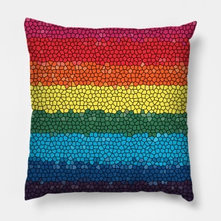 LGBTQIA+ Pride Flag in a Mosaic Design Pillow